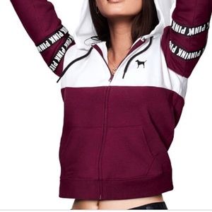 PINK maroon perfect zip up jacket